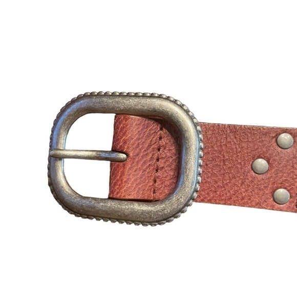 GENUINE Leather Vintage Boho Brown Belt Distressed Brass Ring - Picture 7 of 9